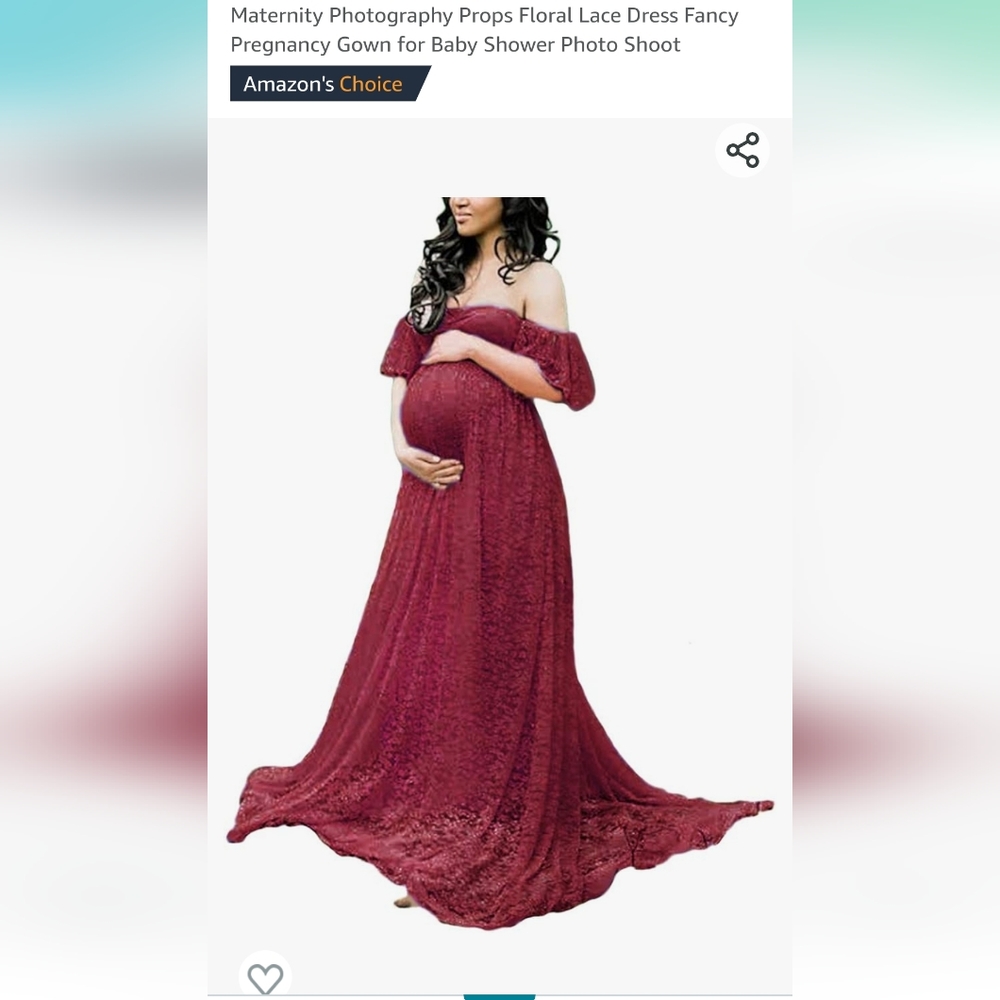 Burgundy Lace Maternity Dress